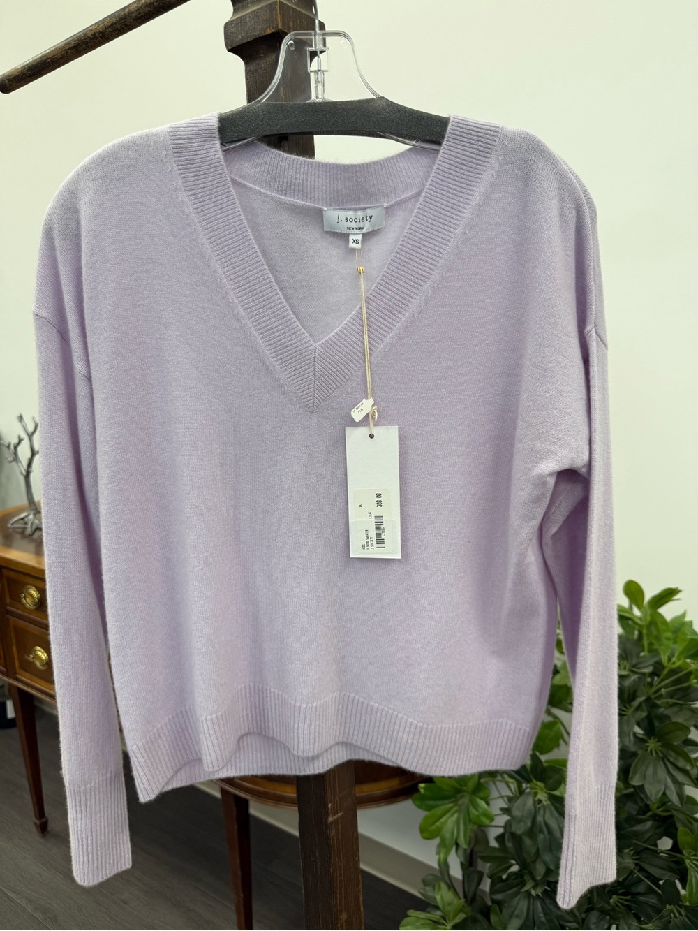 Society Lavender V-Neck Knit Sweater